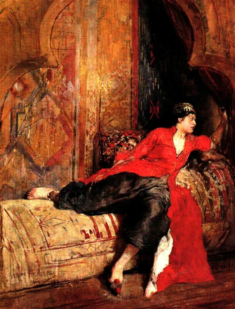 Mujer Oriental. - Arturo Michelena image 1 copie peinte à la main à l’huile