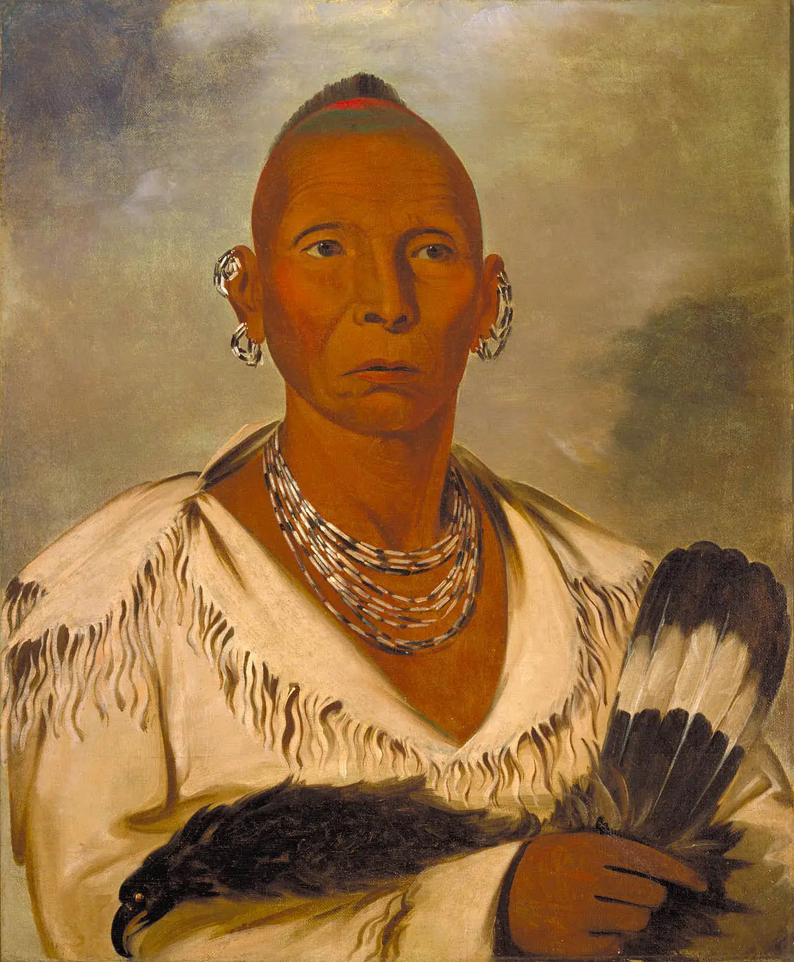 Múk-a-tah-mish-o-káh-kaik, Black Hawk, éminent chef de sac - George Catlin image 1 copie peinte à la main à l’huile