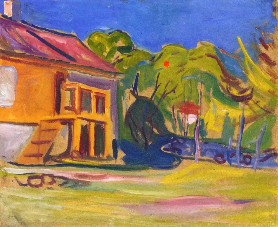 Munch's Maison à Åsgardstrand - Edvard Munch image 1 copie de tableau peinte à la main
