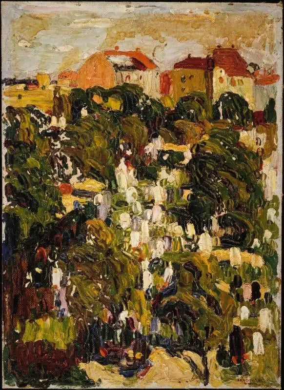 Munich, le cimetière du Nord - Vassily Kandinsky image 1 reproduction artisanale de tableau