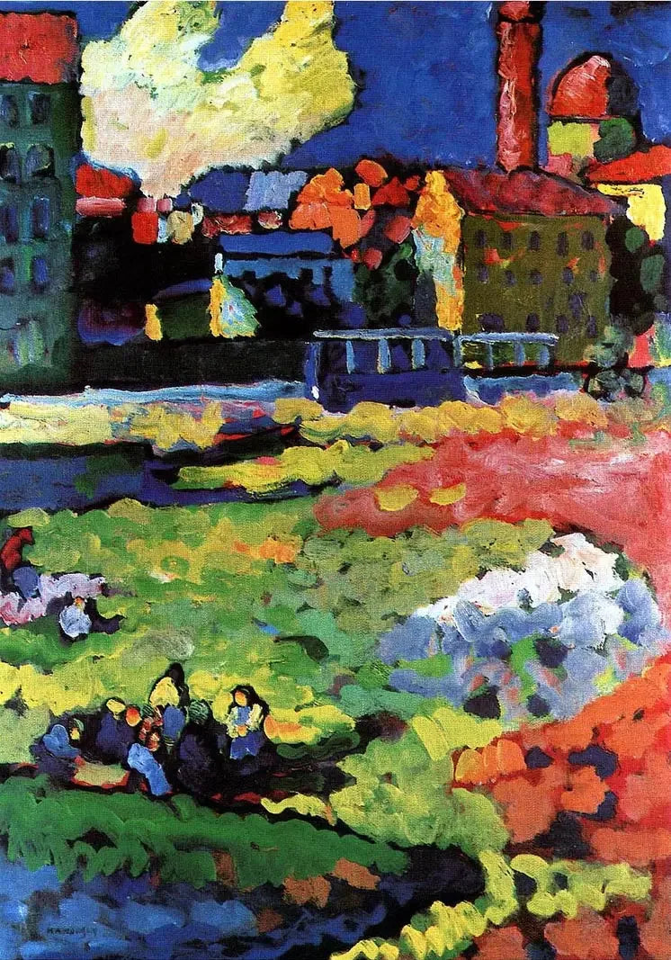 Munich-Schwabing avec l'église Sainte-Ursule - Vassily Kandinsky
