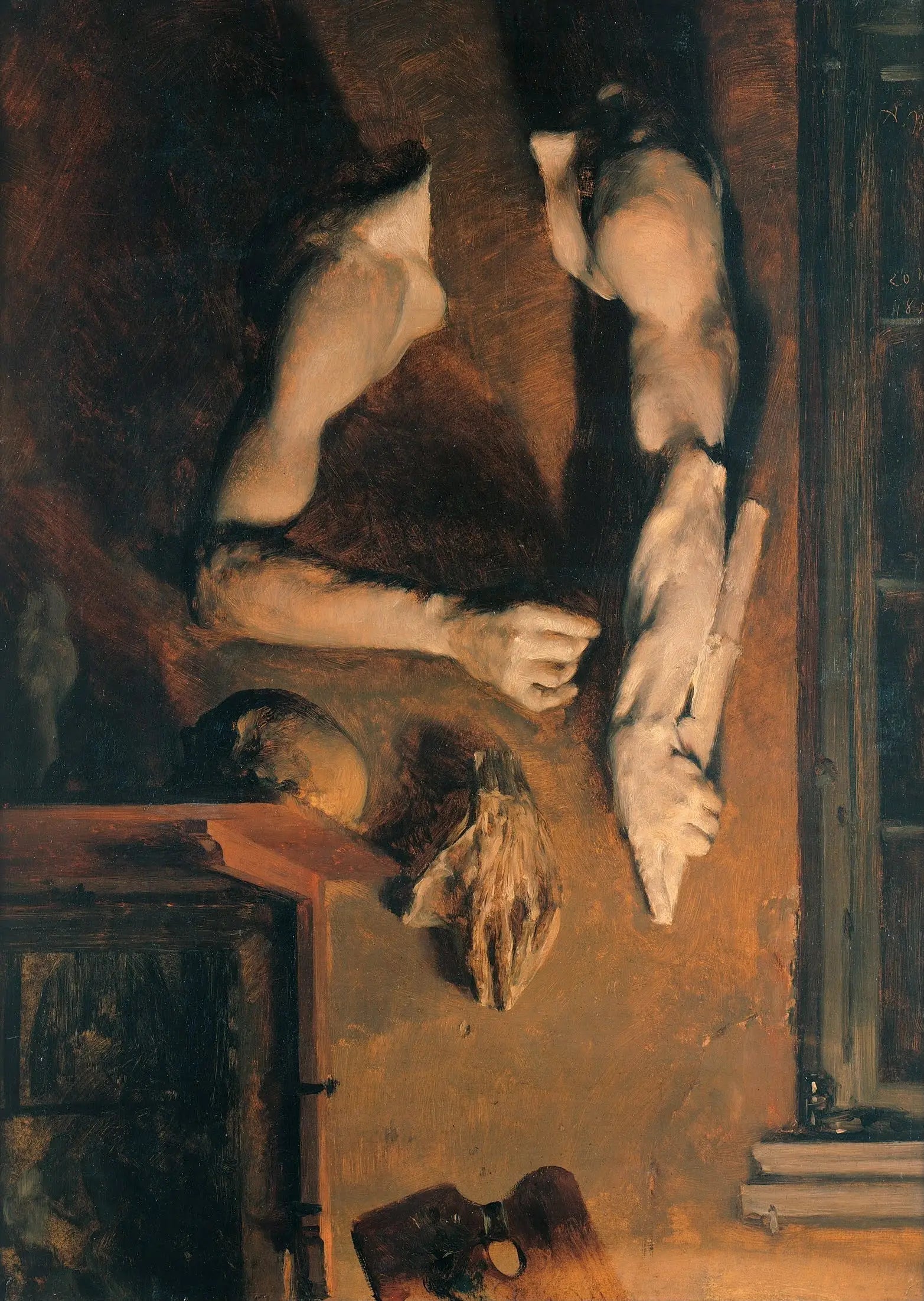 Mur de l'atelier - Adolph von Menzel image 1 copie de tableau peinte à la main