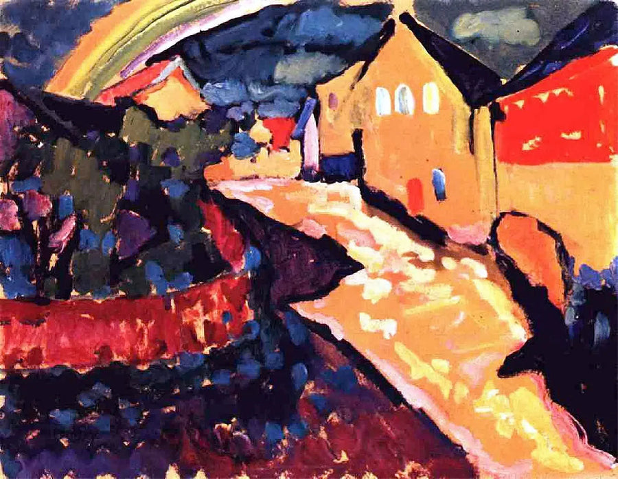 Murnau avec arc-en-ciel - Vassily Kandinsky