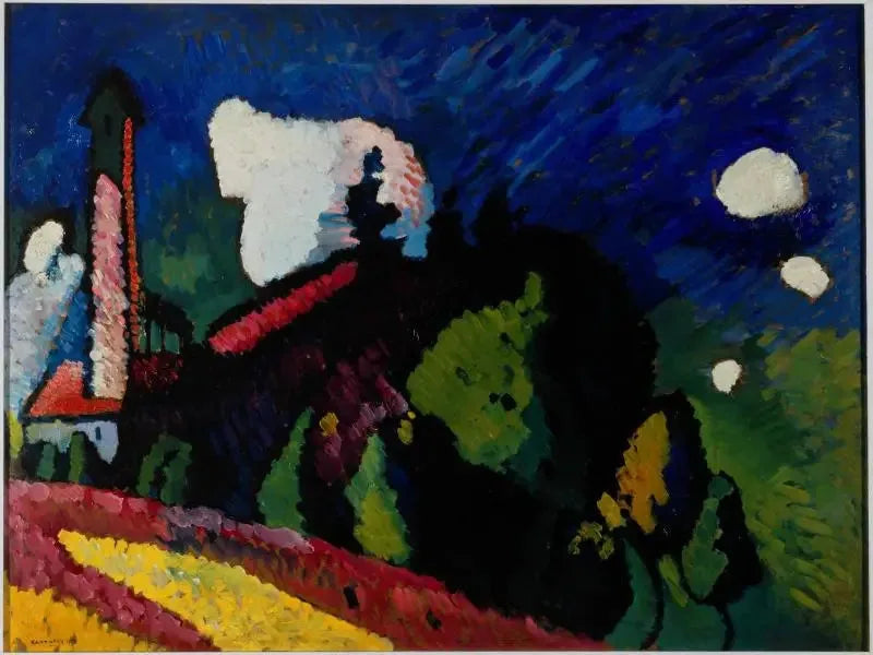 Murnau, paysage avec tour - Vassily Kandinsky image 1 reproduction réalisée par Alpha Reproduction