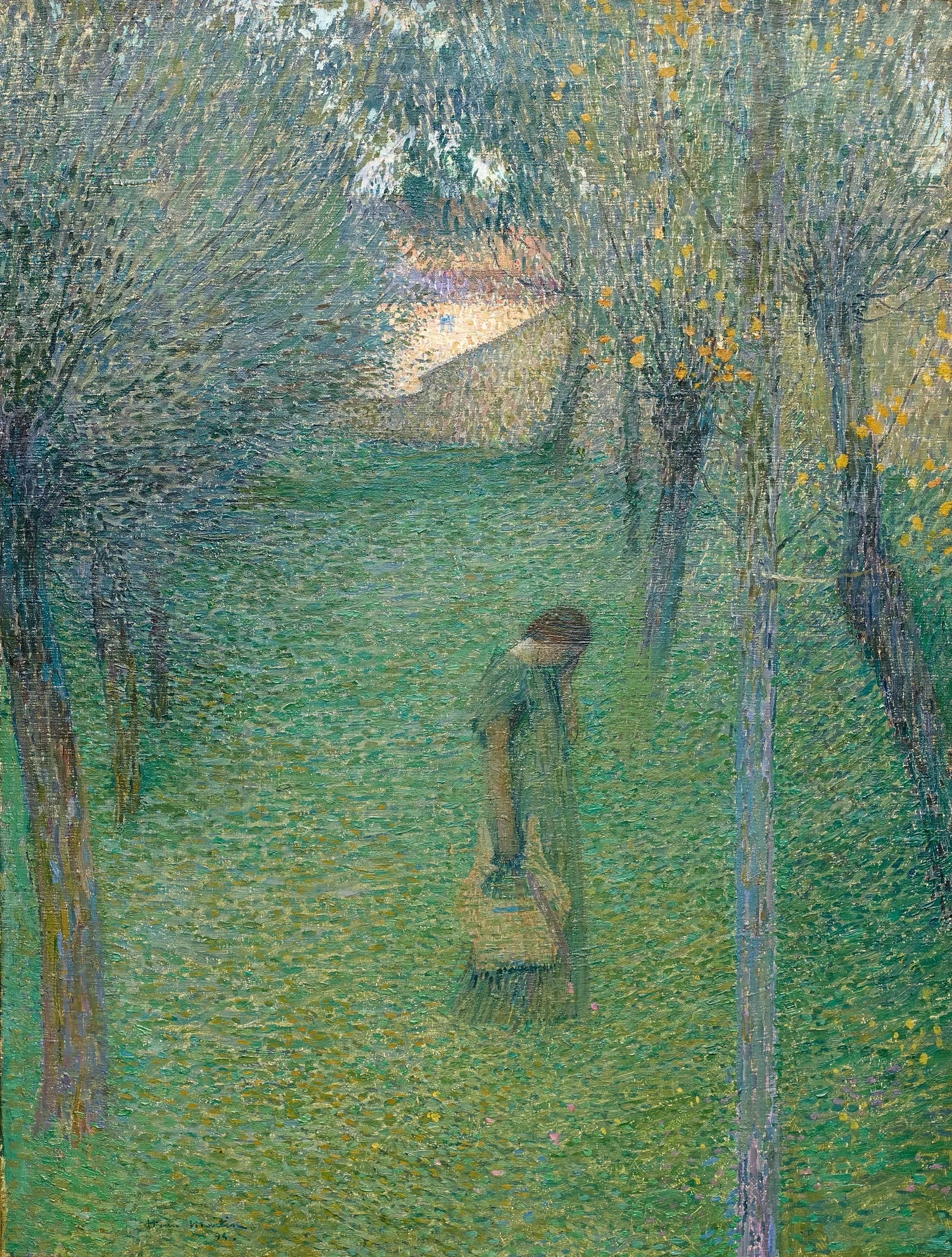 Muse pensive au jardin - Henri-Jean Guillaume Martin image 1 reproduction artisanale de tableau