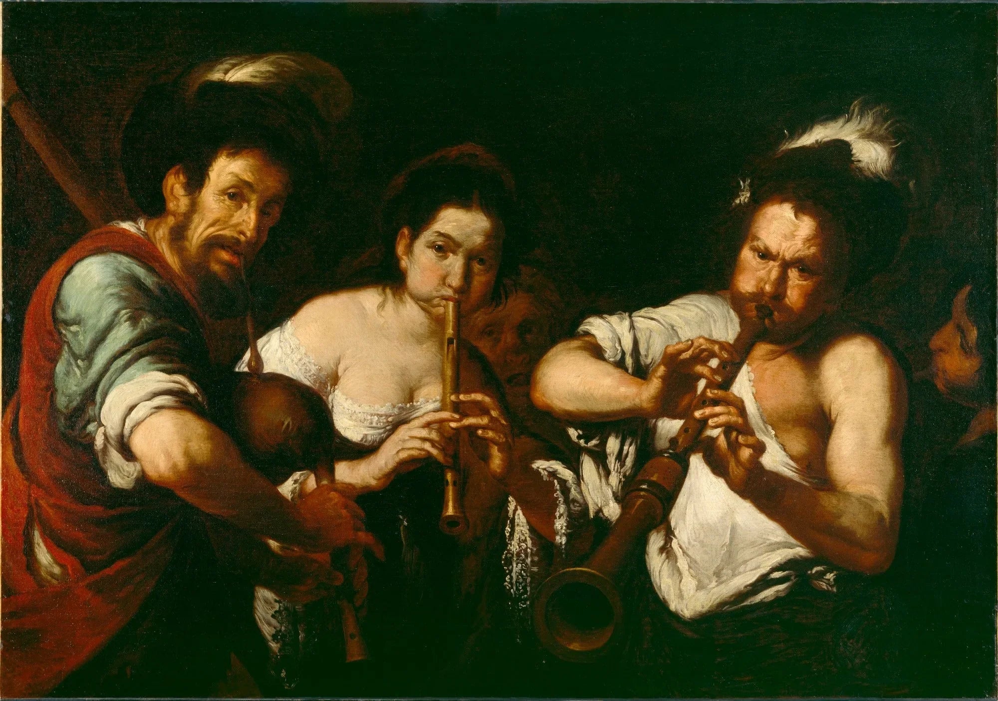 Musiciens de rue - Bernardo Strozzi image 1 reproduction d’œuvre d’art à l’huile