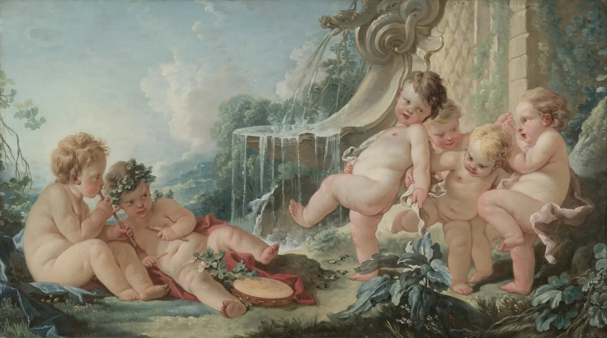 Musique, danse et cupidons en conspiration - François Boucher image 1 reproduction d’œuvre d’art à l’huile