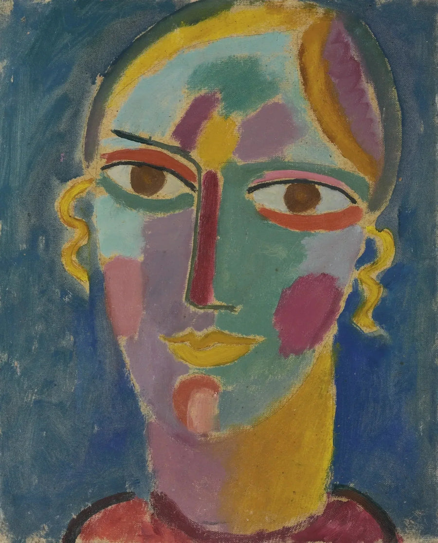 Mystischer Kopf: Frauenkopf auf blauem Grund - Alexej von Jawlensky