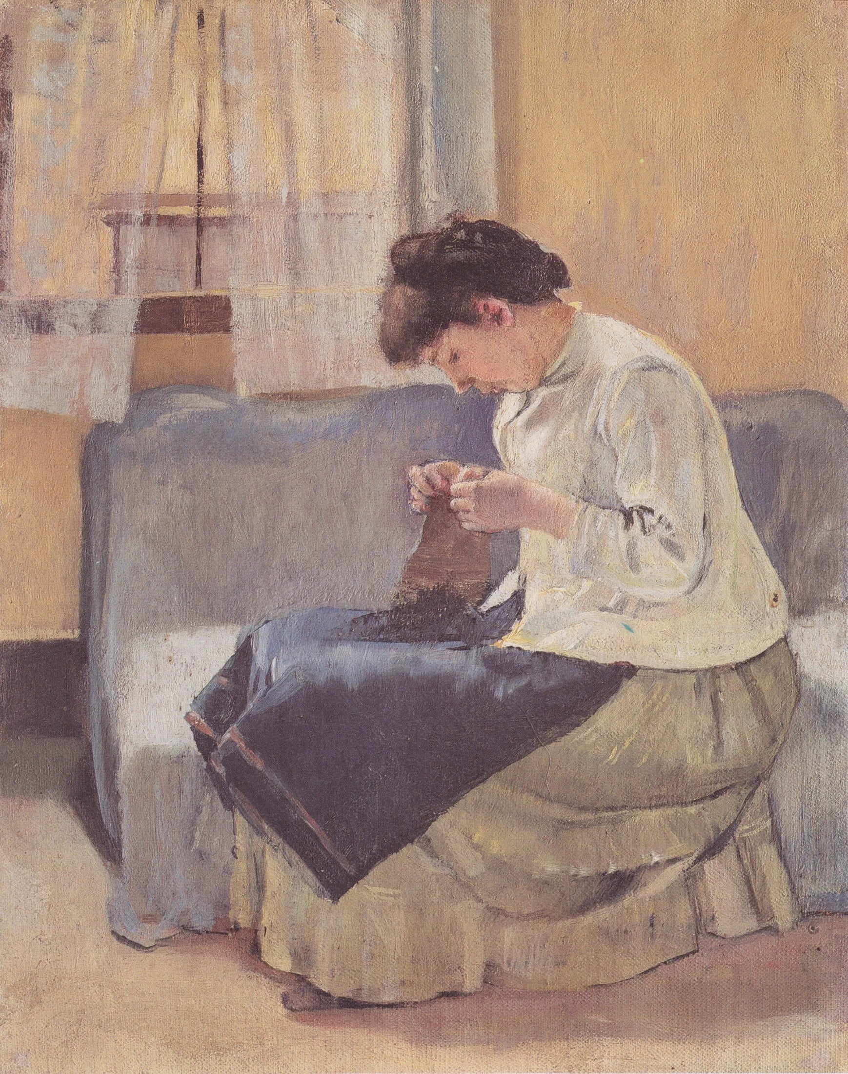 Näherin - Ferdinand Hodler image 1 copie de tableau peinte à la main