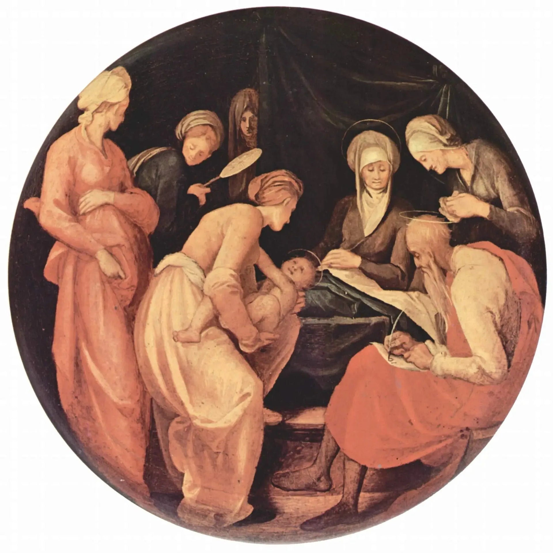 Naissance de Jean-Baptiste - Pontormo image 1 tableau peint à l’huile sur toile