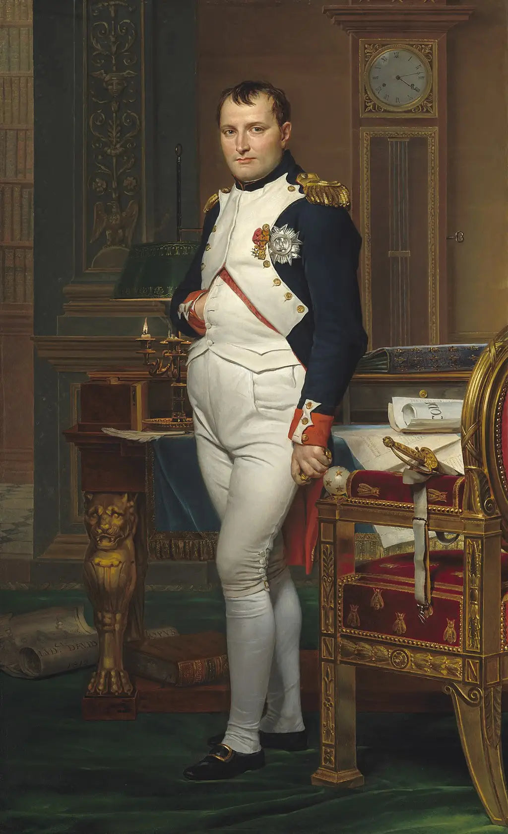Napoléon dans son cabinet de travail - Jacques-Louis David image 1 reproduction artisanale de tableau