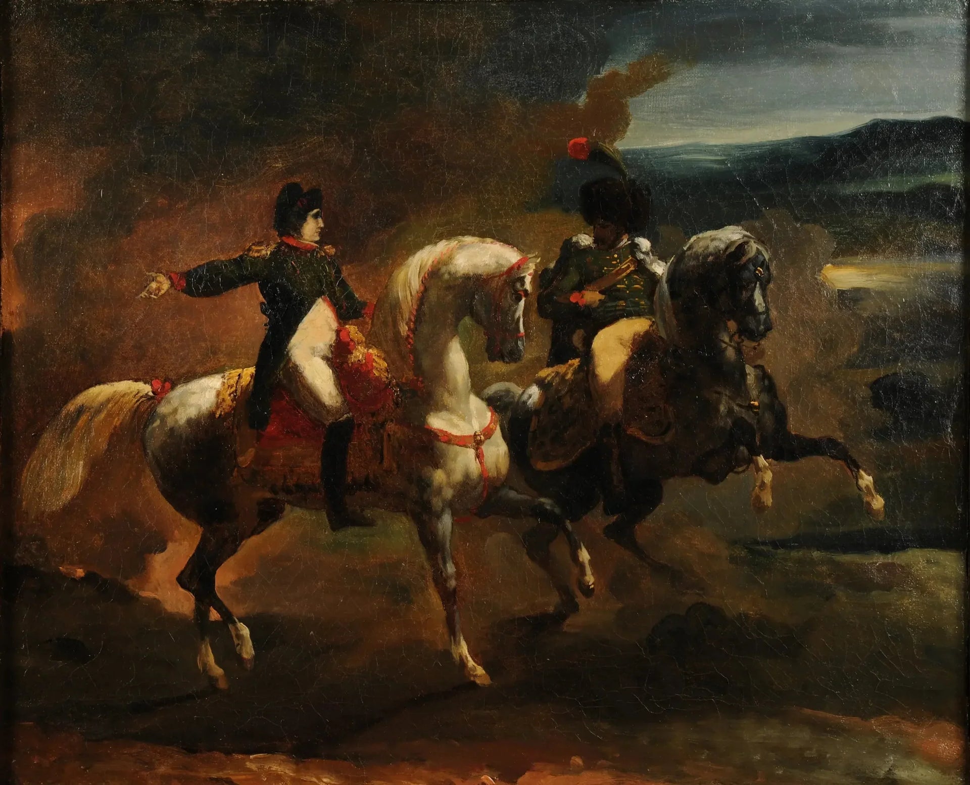 Napoléon donnant un ordre à un officier supérieur des Guides - Théodore Géricault image 1 copie peinte à la main à l’huile