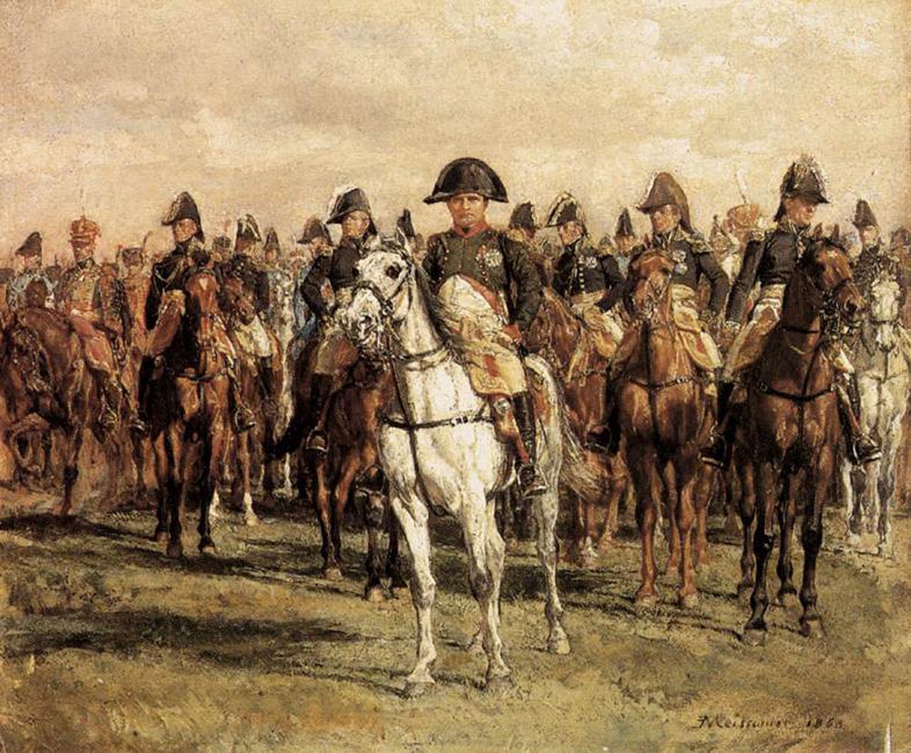 Napoléon et son état-major - Ernest Meissonier image 1 reproduction artisanale de tableau