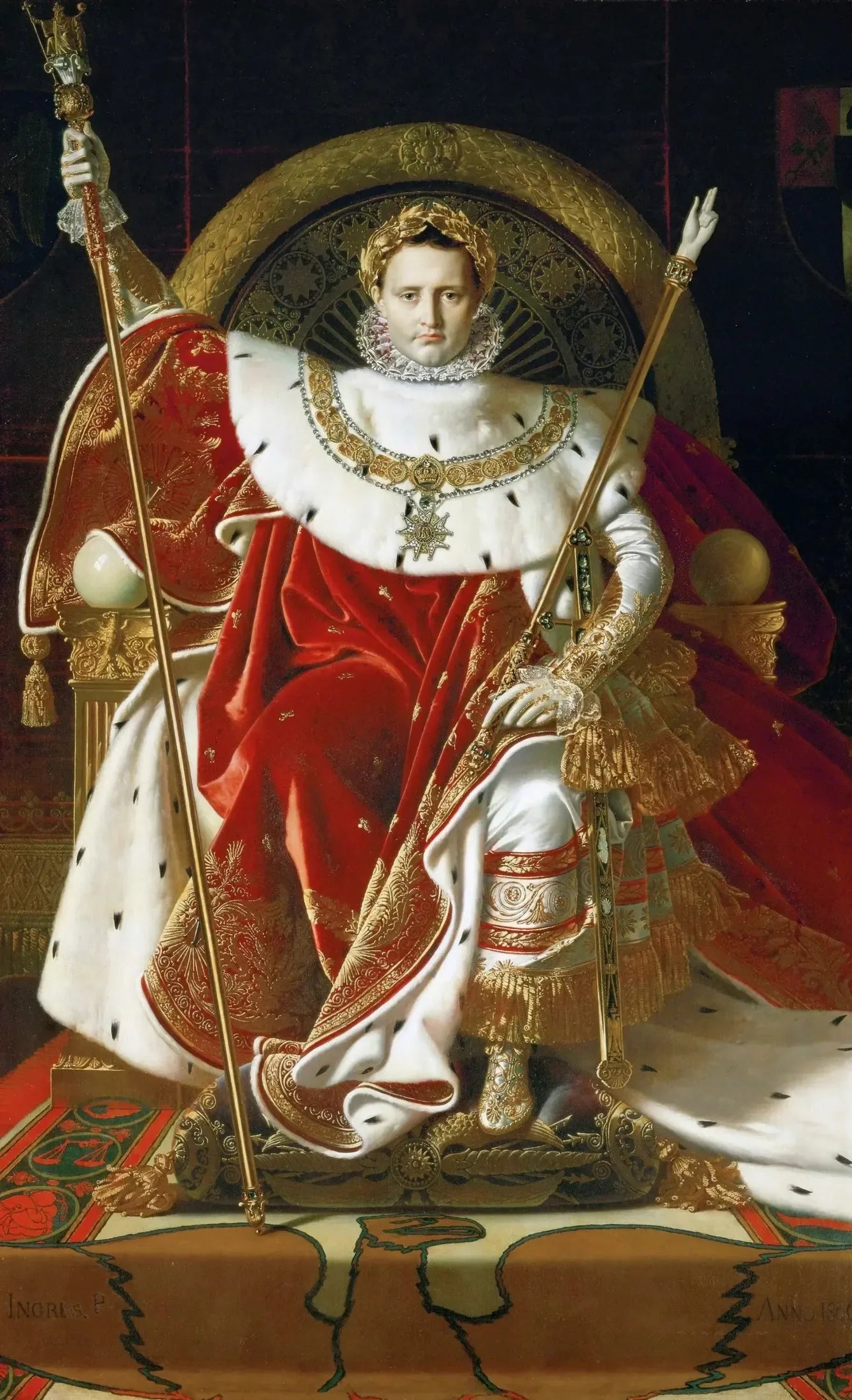 Napoléon Ier sur le trône impérial - Jean-Auguste-Dominique Ingres image 1 reproduction de peinture à l’huile