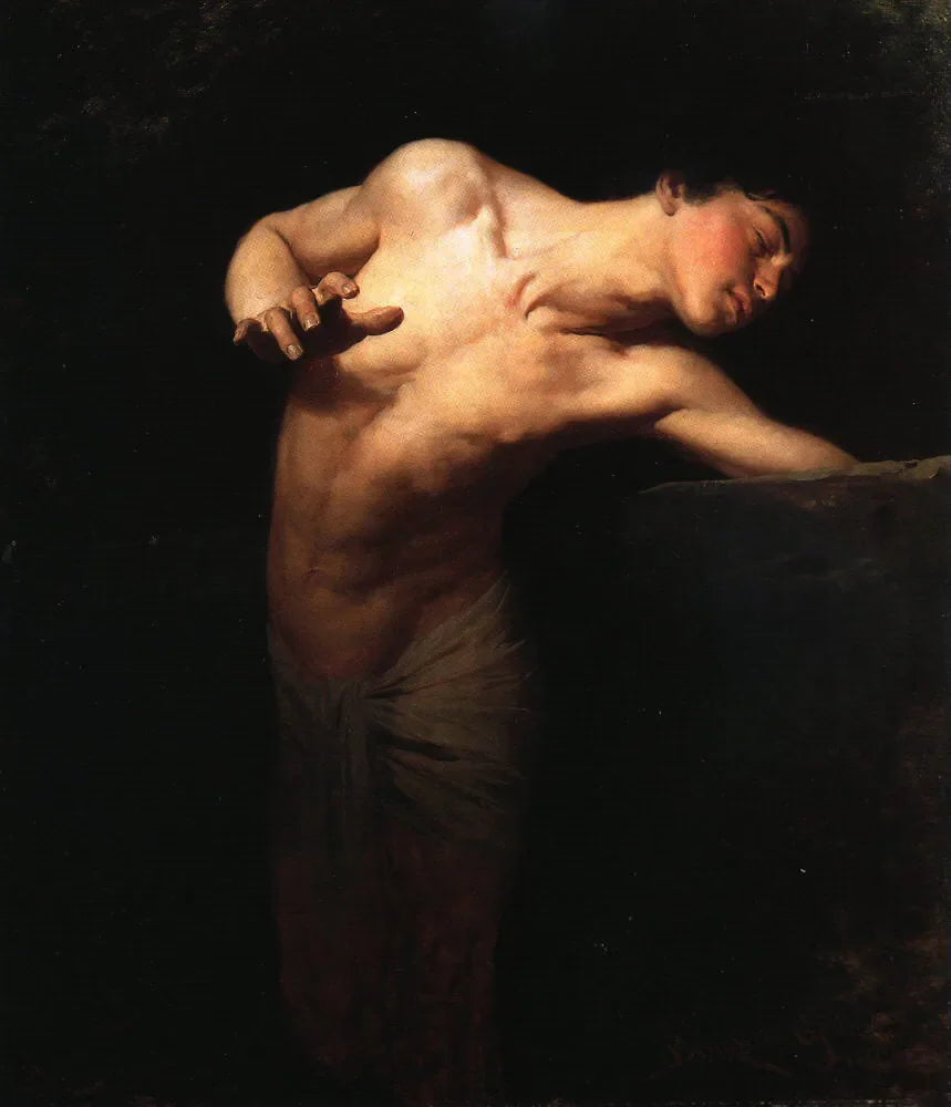 Narcisse - Gyula Benczúr image 1 tableau peint à l’huile sur toile