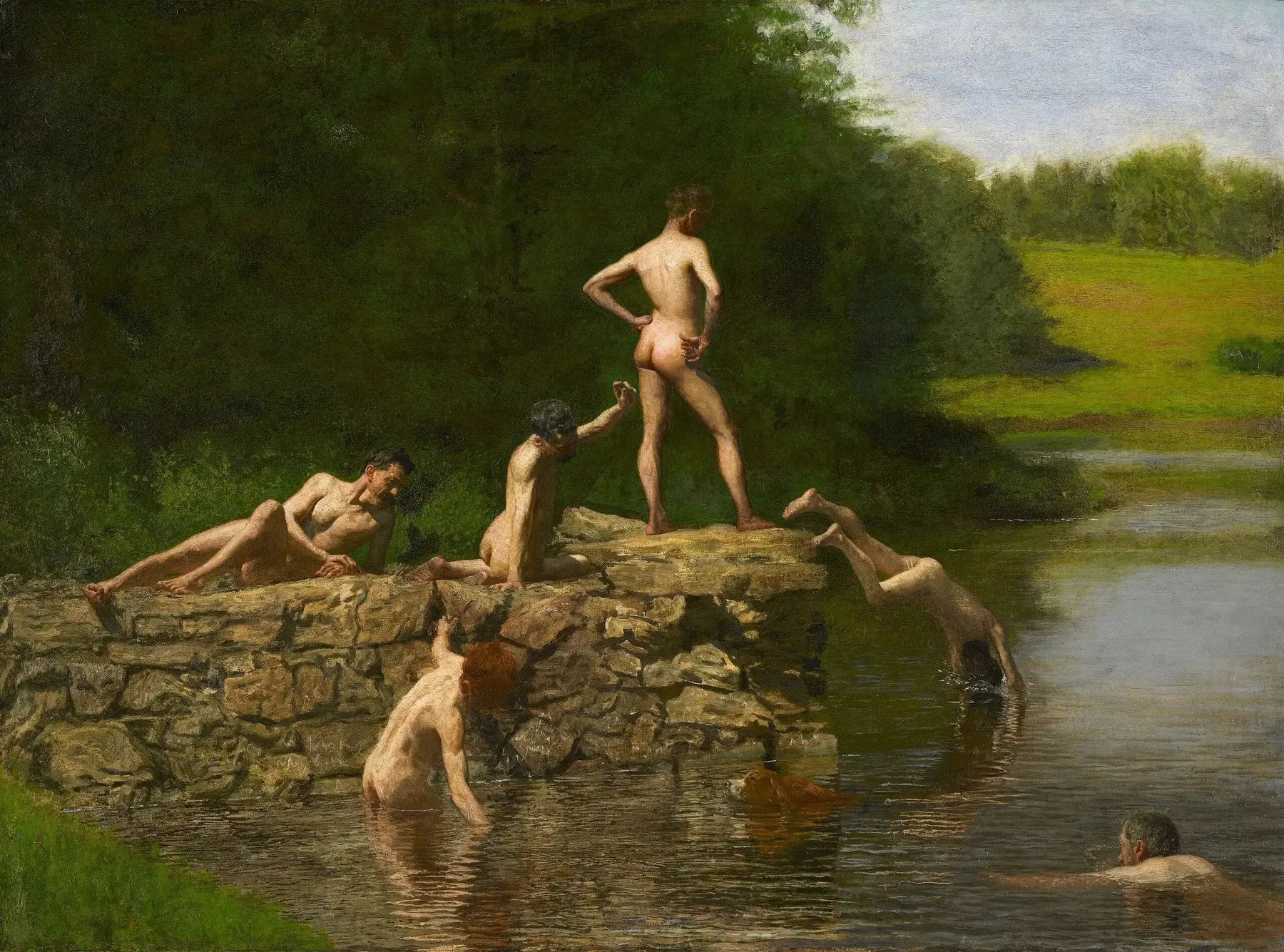 Natation - Thomas Eakins image 1 reproduction de peinture à l’huile