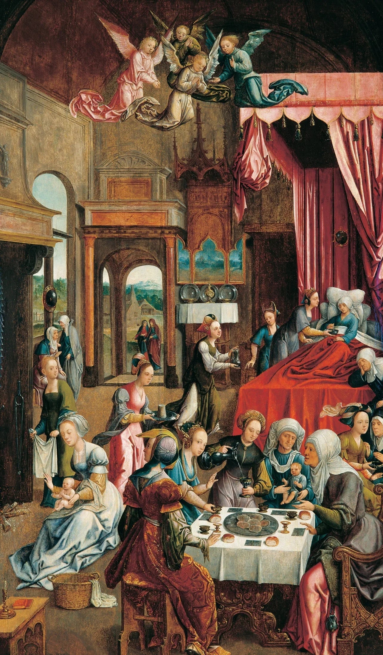 Nativité de la Vierge - Jacob Cornelisz van Oostsanen image 1 reproduction de peinture à l’huile
