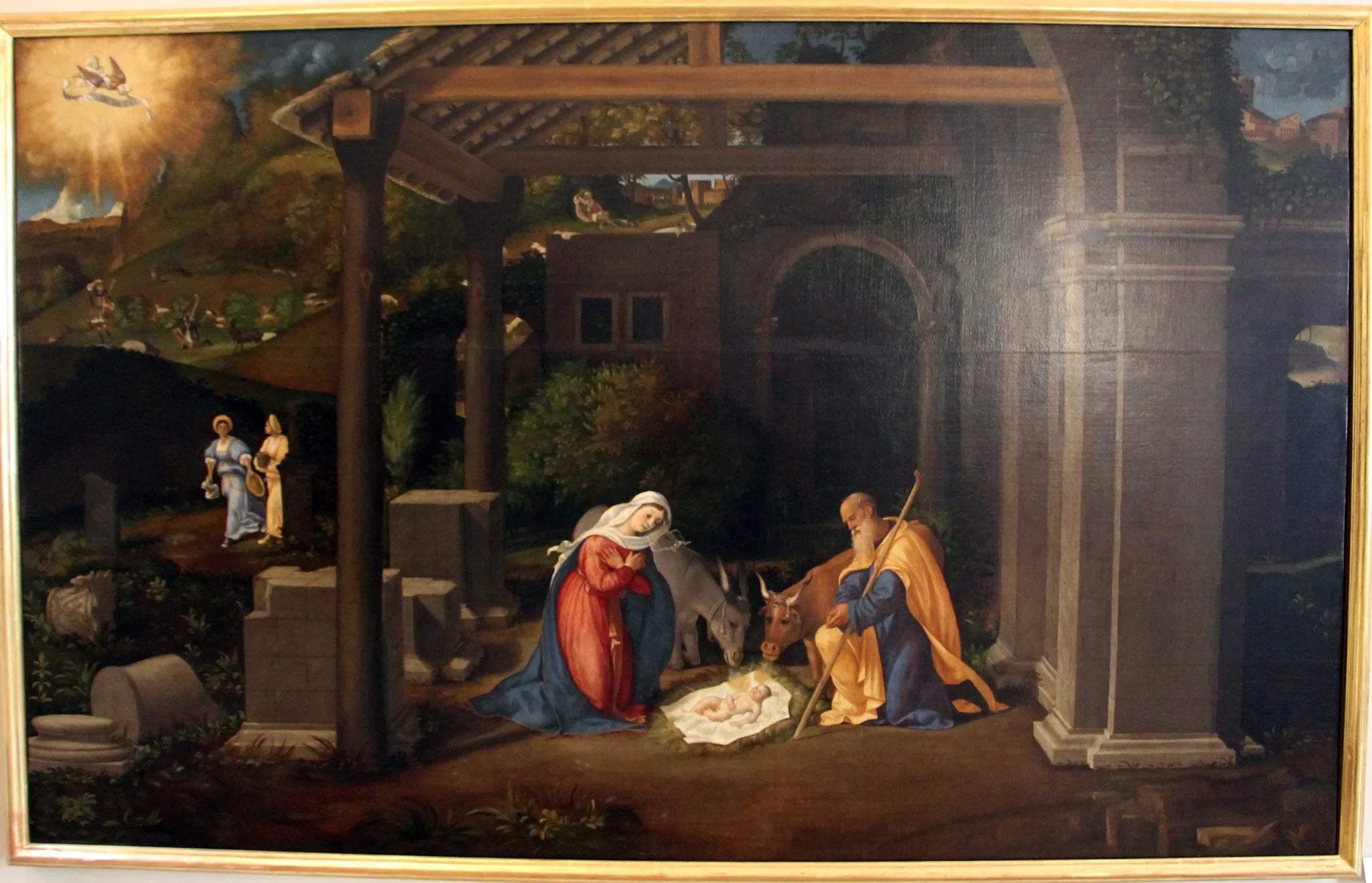 Nativité et Annonciation aux bergers - Andrea Previtali image 1 reproduction artisanale de tableau