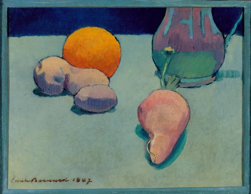 Nature morte à l'orange et au pichet - Émile Bernard image 1 copie de tableau peinte à la main