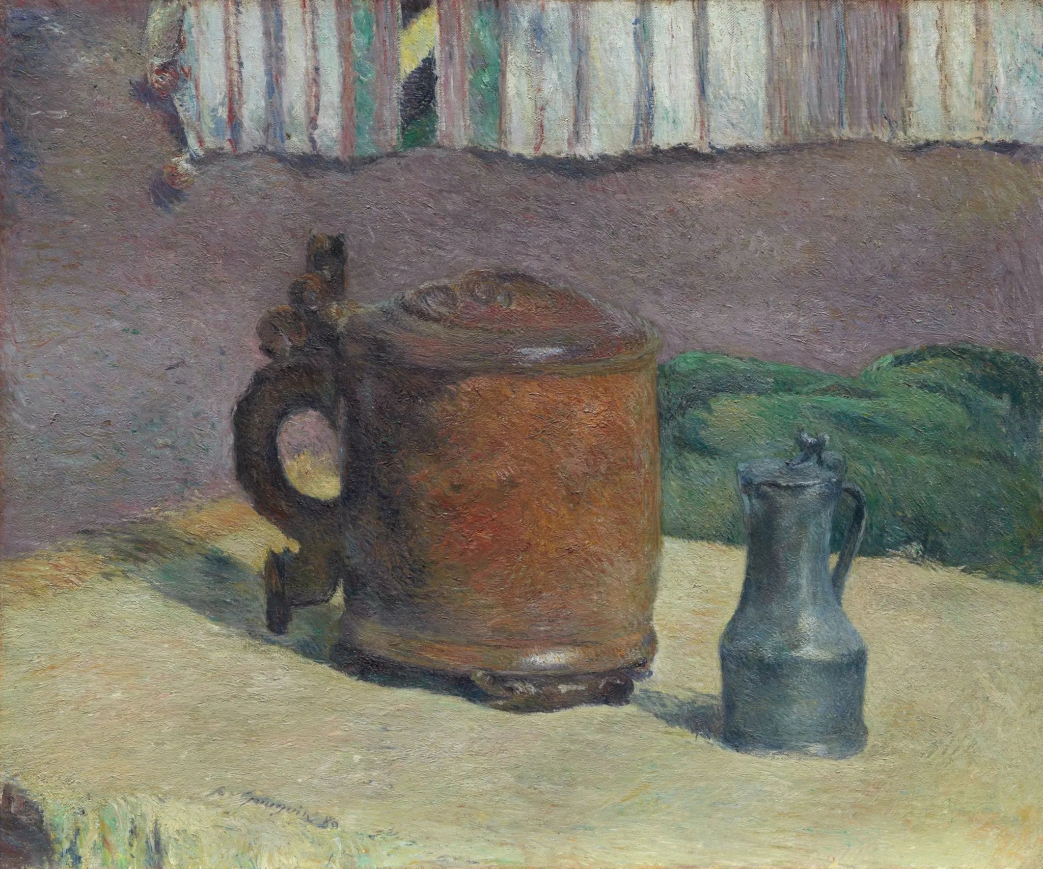 Nature morte à la cruche d'argile et à la tasse en fer - Paul Gauguin image 1 reproduction de peinture à l’huile