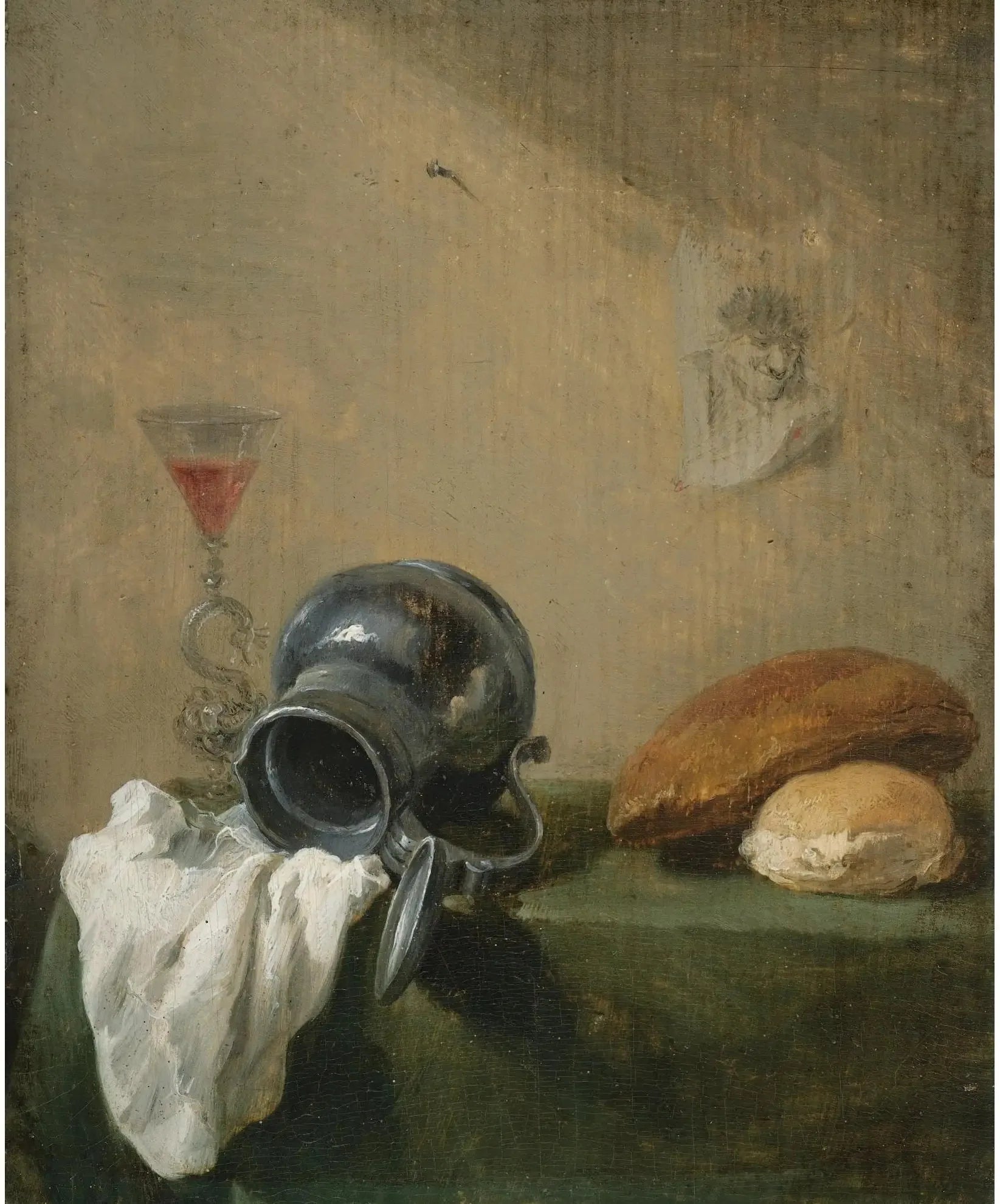 Nature morte à la cruche renversée - David Teniers le Jeune image 1 copie peinte à la main à l’huile