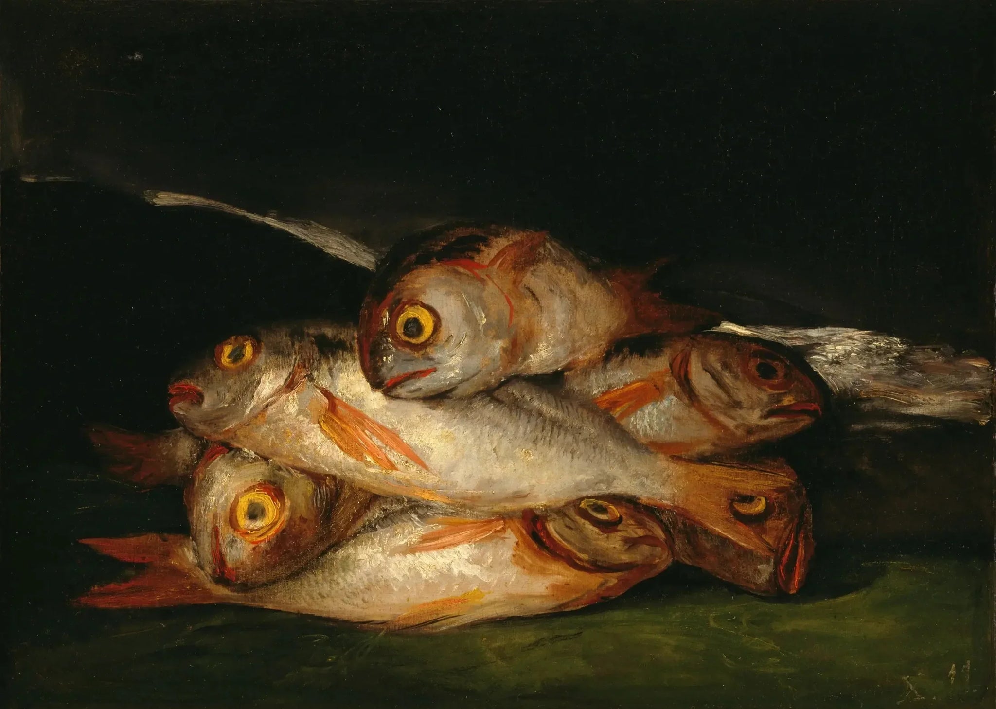 Nature morte à la dorade dorée - Francisco de Goya image 1 copie de tableau peinte à la main