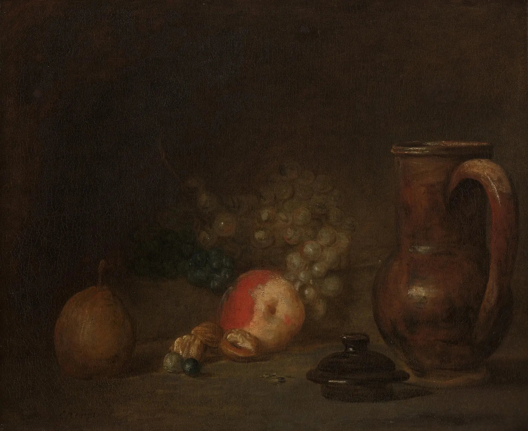 Nature morte à la jarre en terre cuite - Jean Siméon Chardin image 1 reproduction de peinture à l’huile