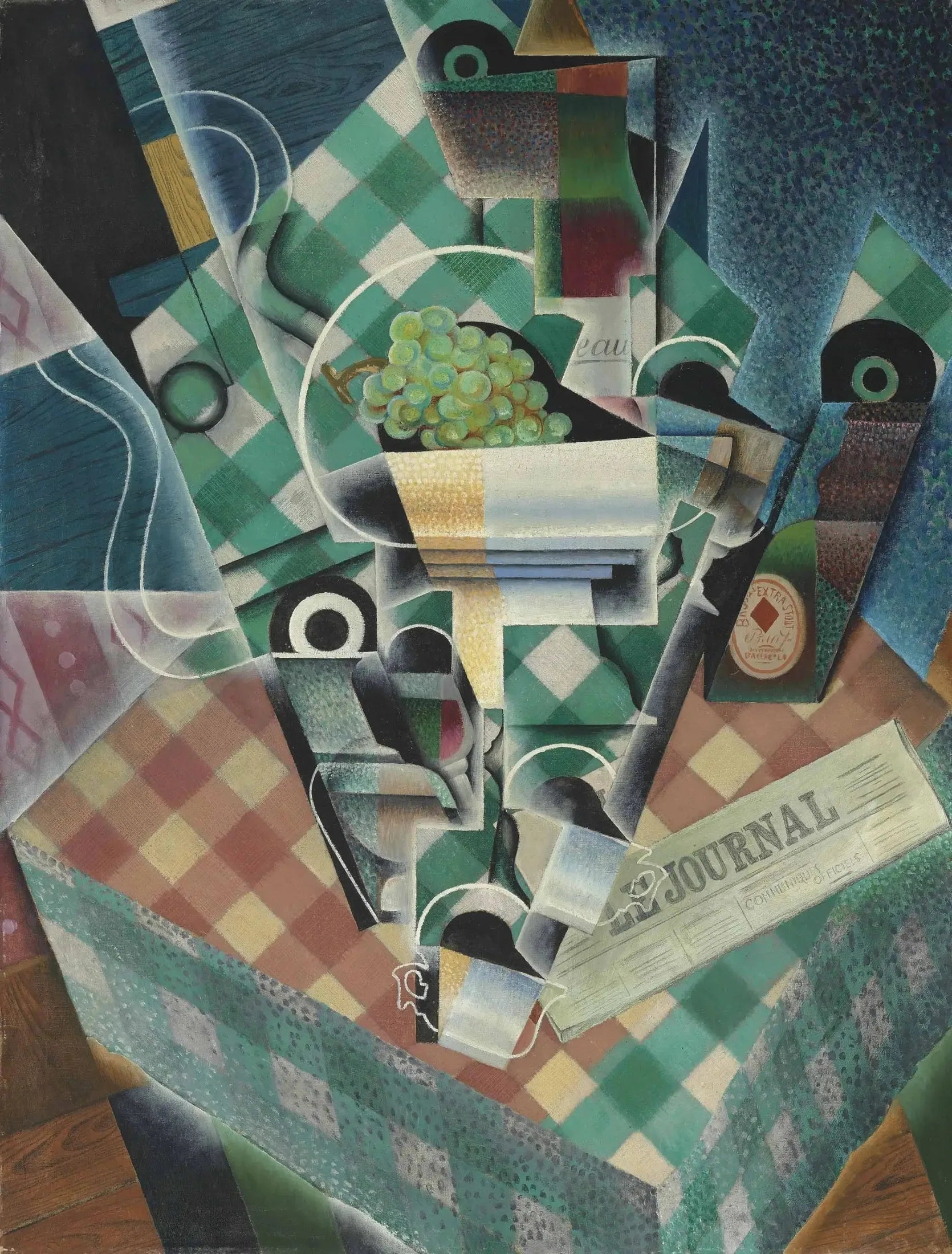 Nature morte à la nappe à carreaux - Juan Gris image 1 tableau peint à l’huile sur toile