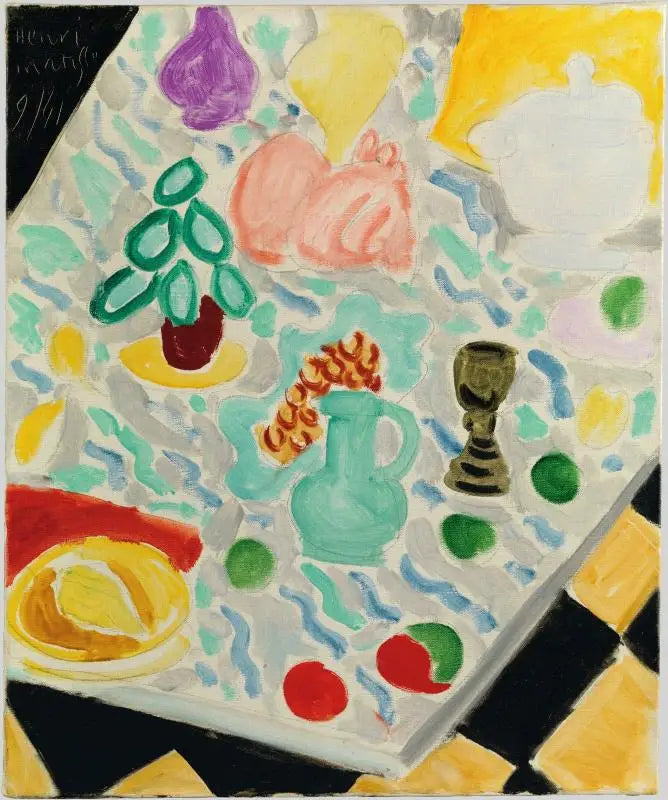 Nature morte à la table de marbre vert - Henri Matisse