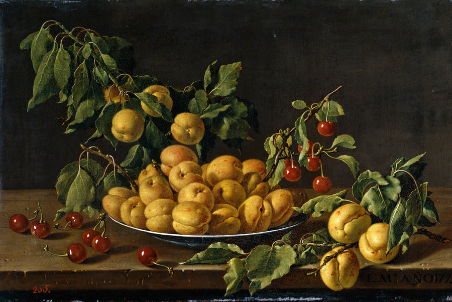 Nature morte à l'assiette d'abricots et de griottes - Luis Eugenio Meléndez