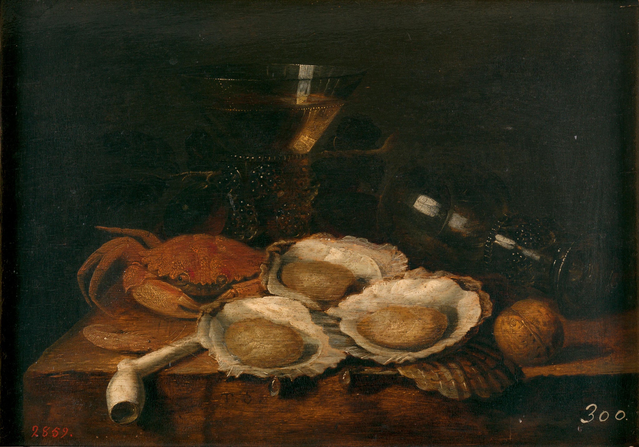 Nature morte au crabe et aux huîtres - Theodoor Smits