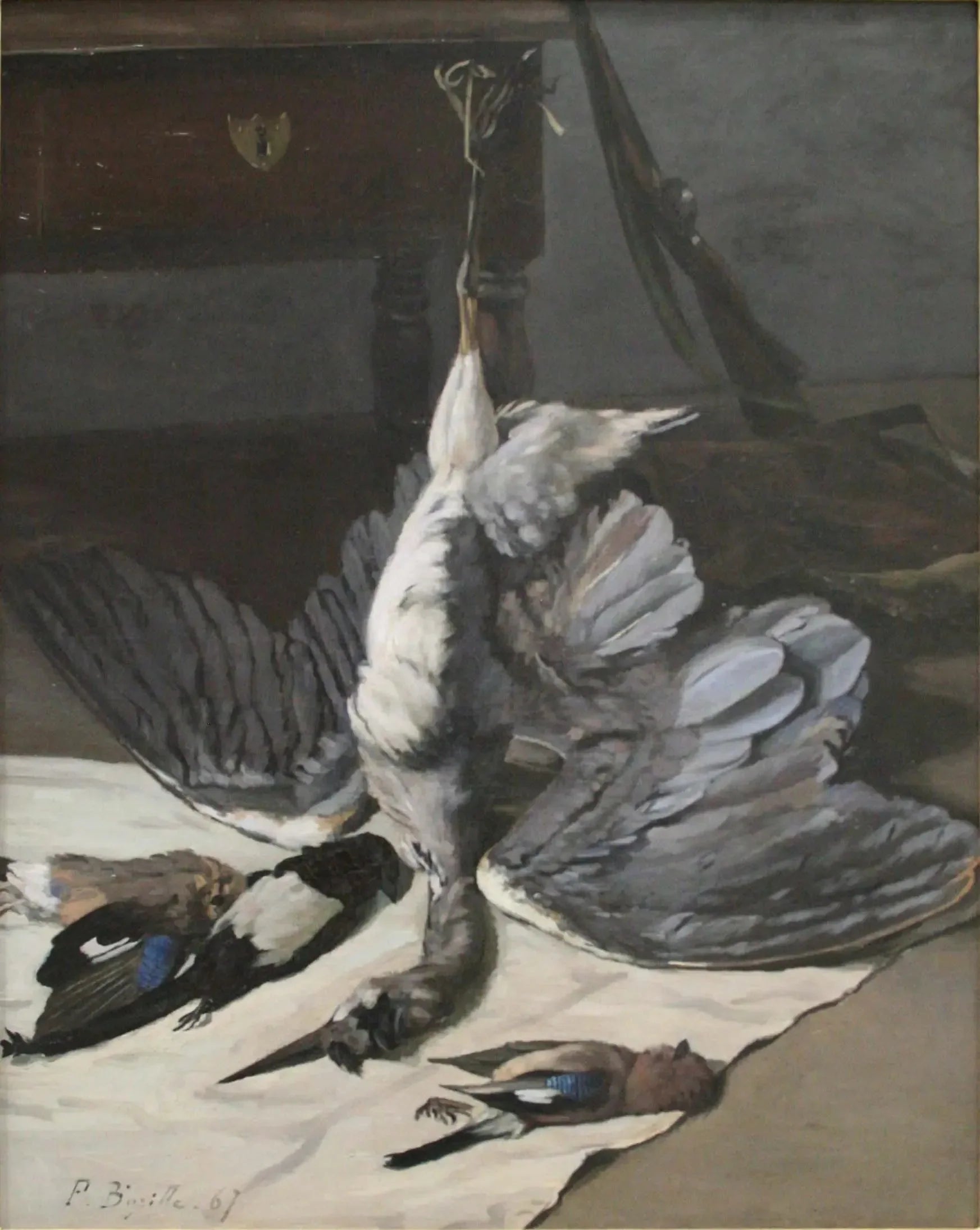 Nature morte au héron - Frédéric Bazille image 1 reproduction artisanale de tableau
