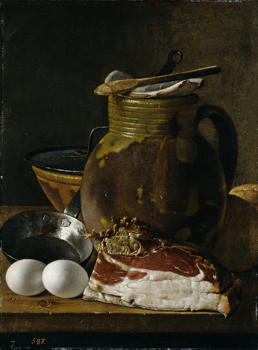 Nature morte au jambon, œufs et pain - Luis Eugenio Meléndez