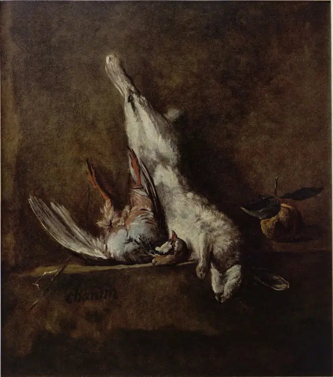 Nature morte au lapin et à la perdrix - Jean Siméon Chardin image 1 tableau peint à l’huile sur toile