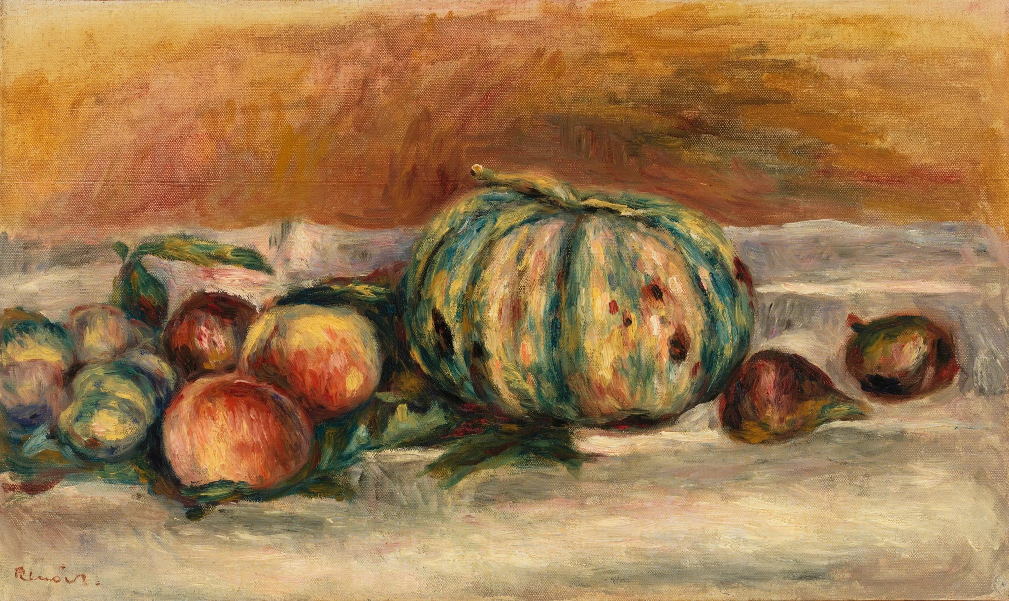Nature morte au melon - Pierre-Auguste Renoir image 1 reproduction artisanale de tableau