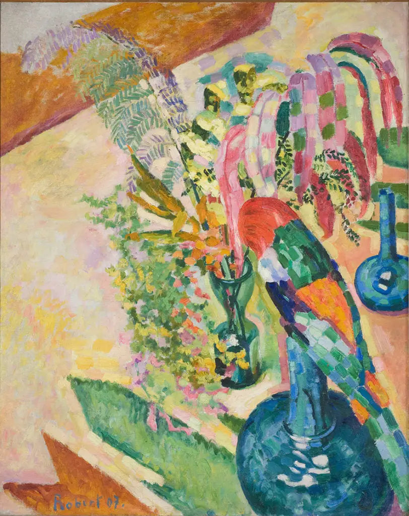 Nature morte au perroquet - Robert Delaunay image 1 copie peinte à la main à l’huile