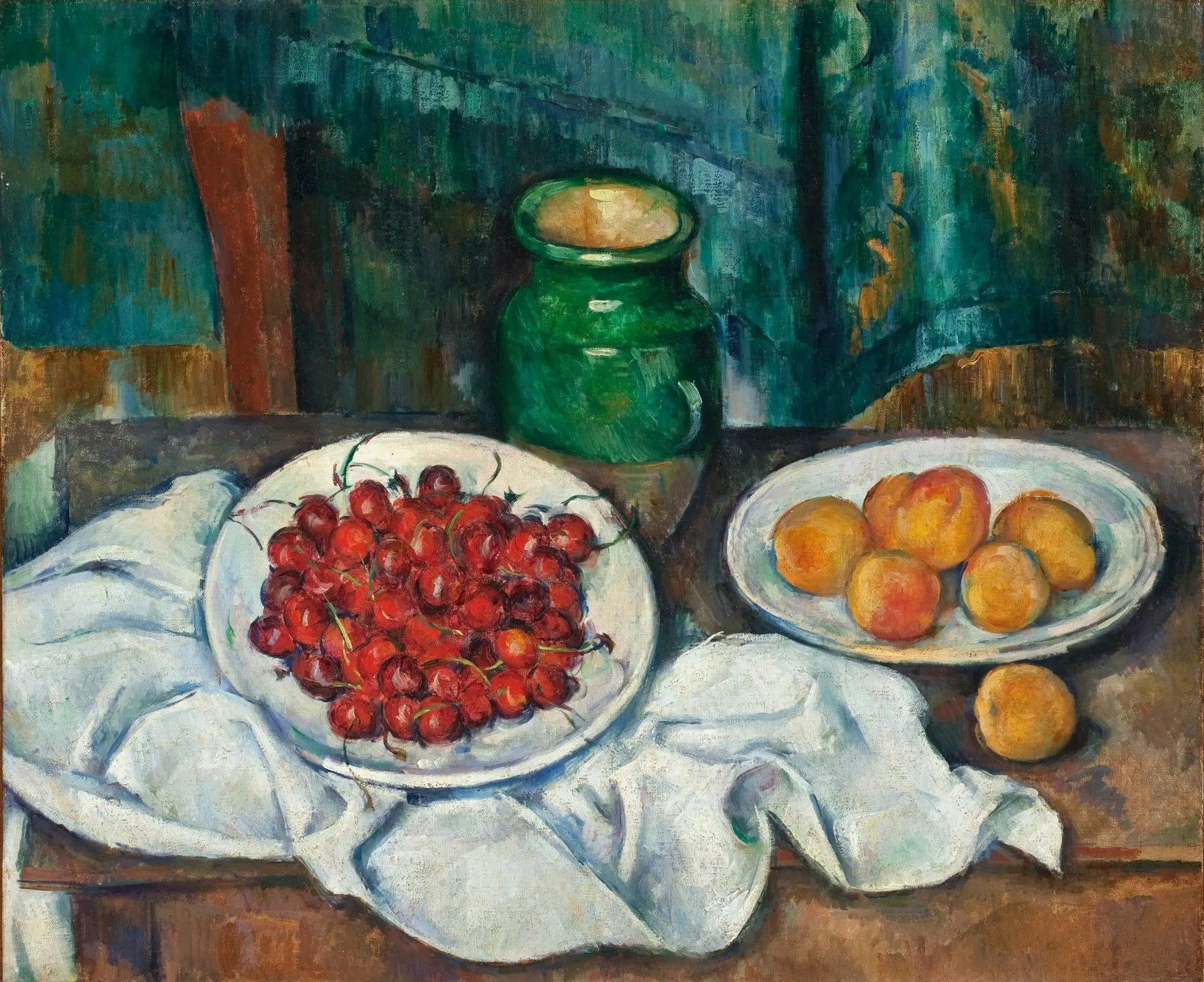 Nature morte au plat de cerises - Paul Cézanne image 1 copie peinte à la main à l’huile