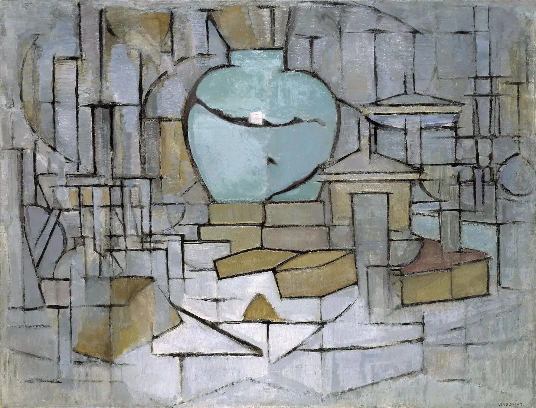 Nature morte au pot de gingembre II - Piet Mondrian image 1 reproduction de peinture à l’huile