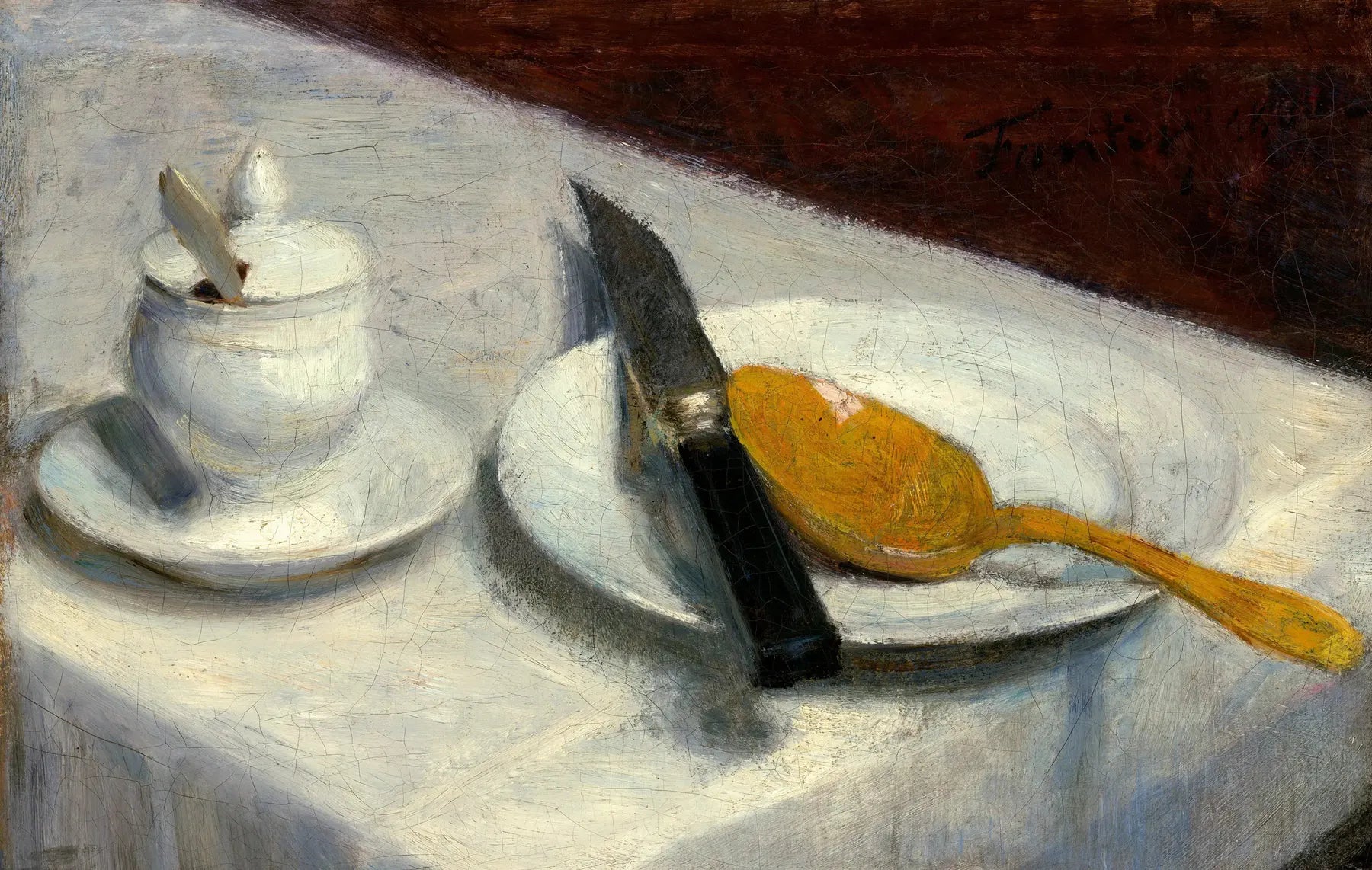 Nature morte au pot de moutarde - Henri Fantin-Latour image 1 reproduction artisanale de tableau