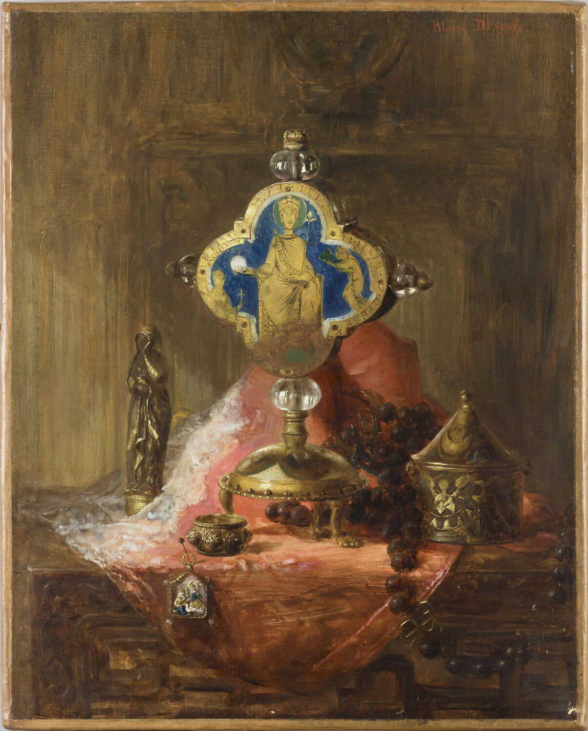 Nature morte au reliquaire de saint Henri et divers objets d art médiéval - Blaise Alexandre Desgoffe