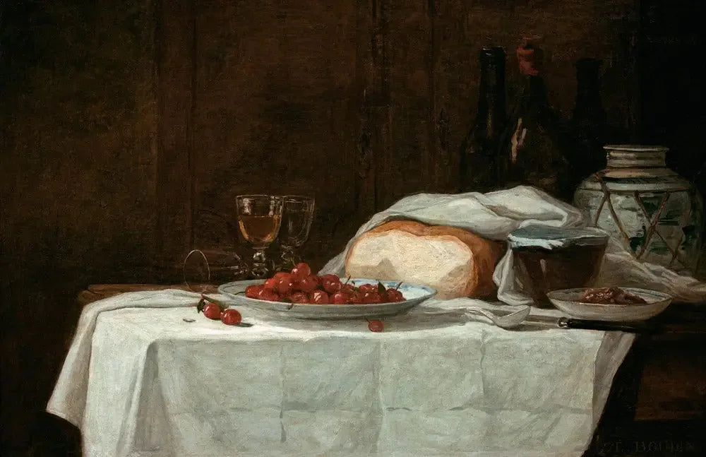 Nature morte aux cerises - Eugène Boudin image 1 copie peinte à la main à l’huile
