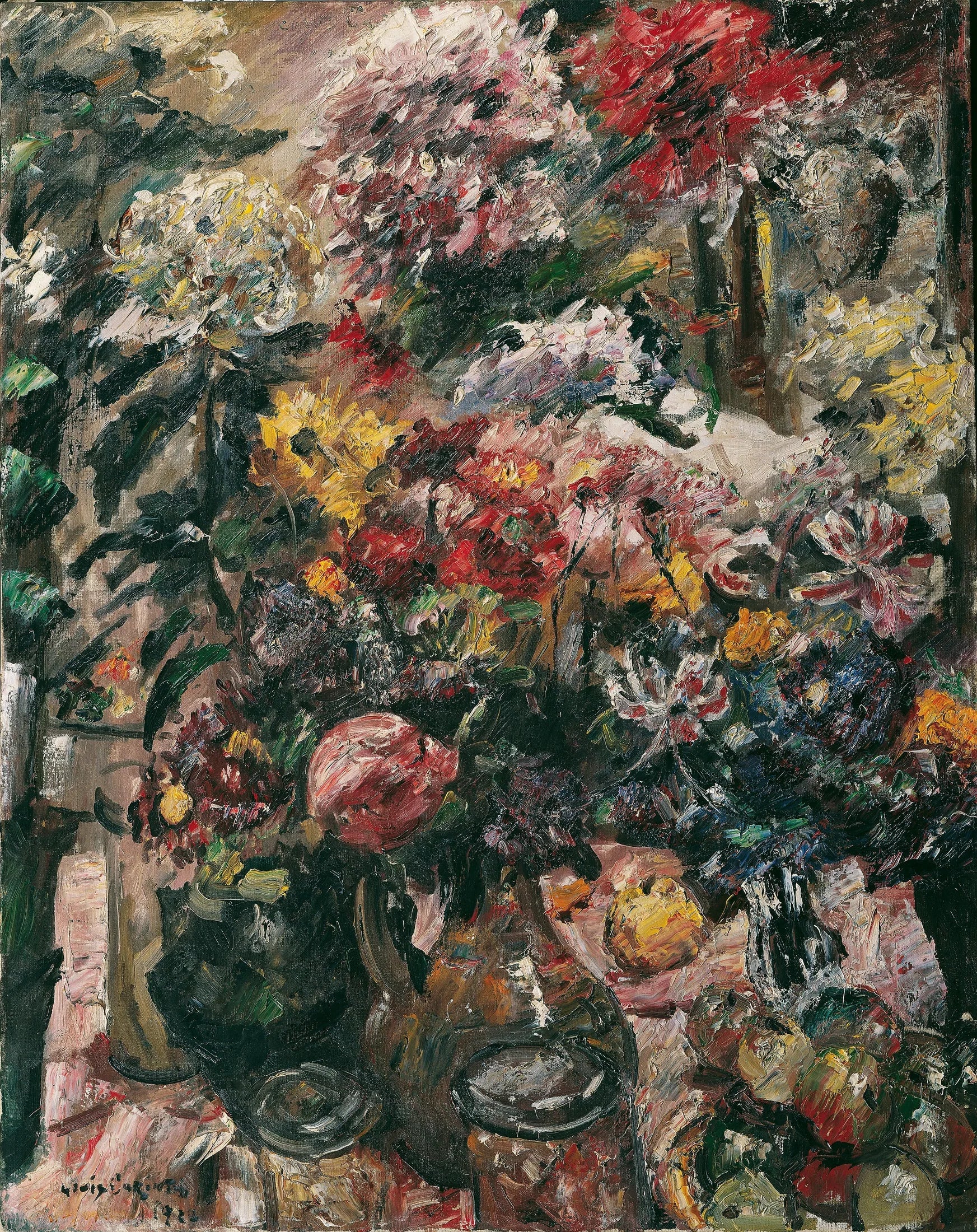 Nature morte aux chrysanthèmes et aux amaryllis - Lovis Corinth image 1 tableau peint à l’huile sur toile