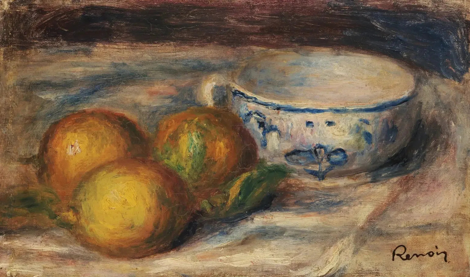 Nature morte aux citrons et à la tasse - Pierre-Auguste Renoir image 1 copie peinte à la main à l’huile