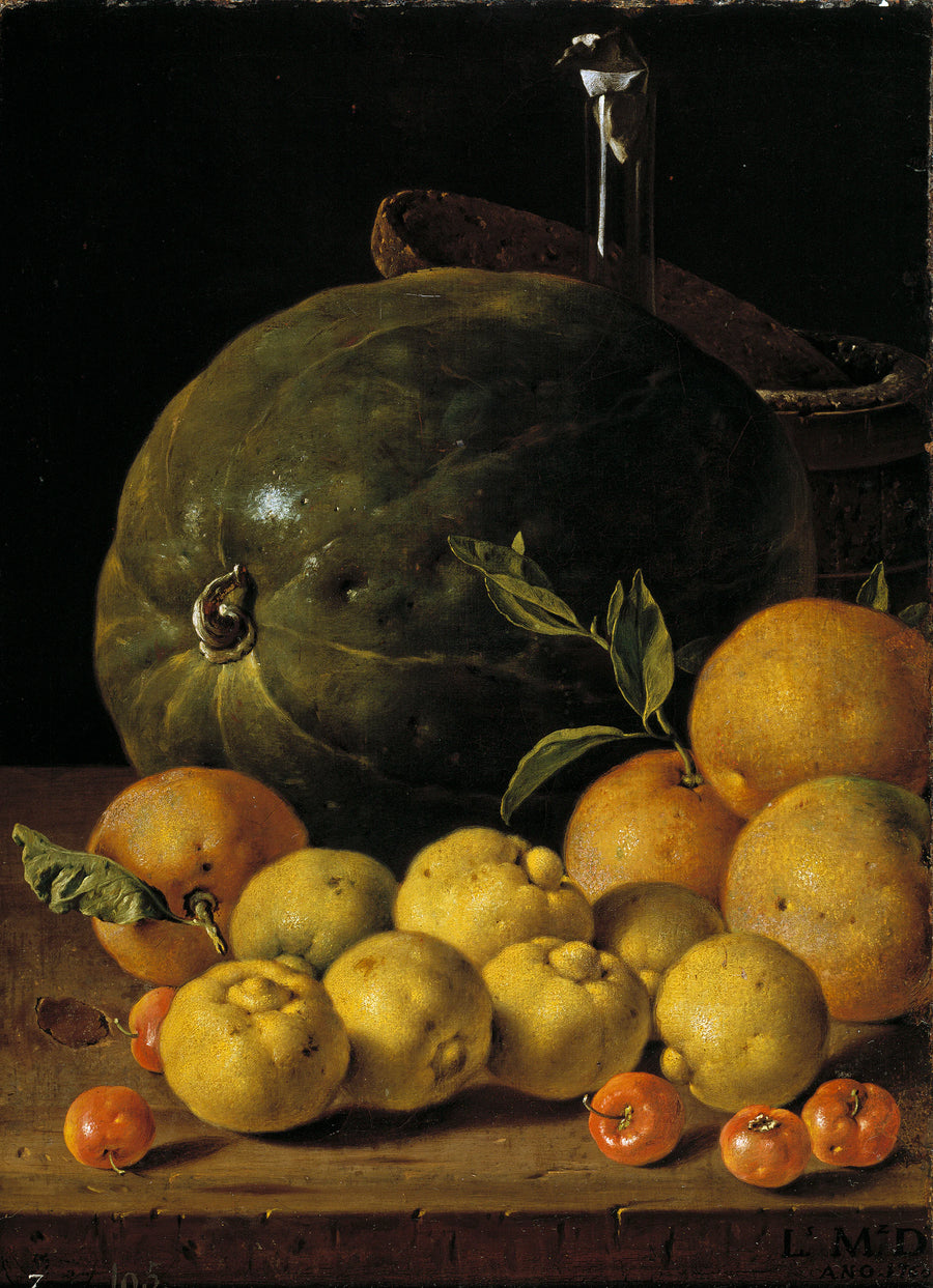 Nature morte aux citrons verts, oranges, baies de Haw et pastèque - Luis Eugenio Meléndez
