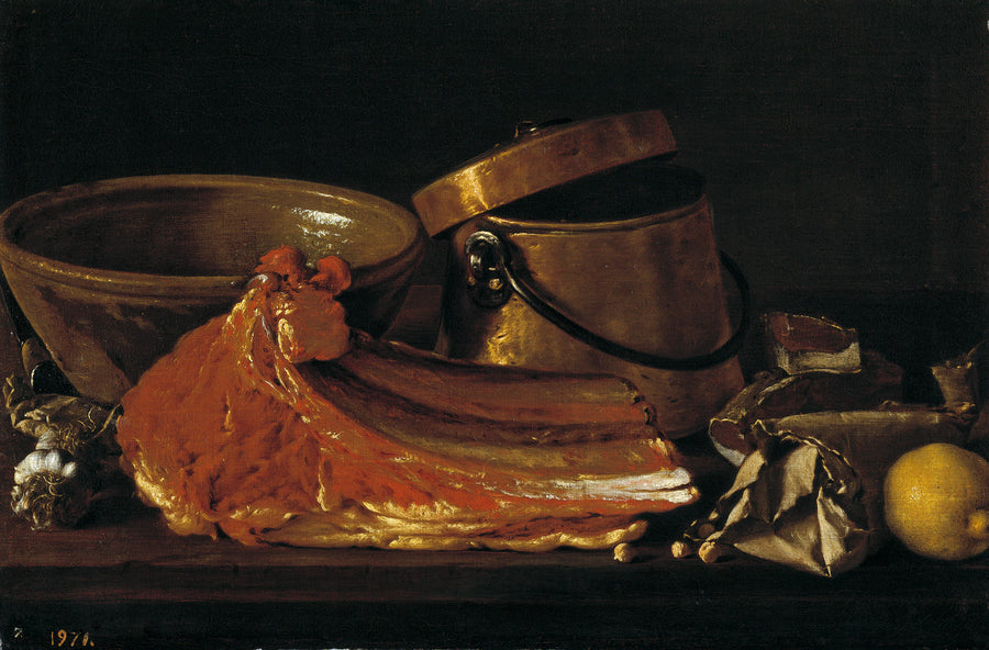 Nature morte aux condiments et contenants de faux-filet - Luis Eugenio Meléndez