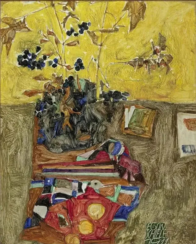 Nature morte aux fleurs - Egon Schiele image 2 copie de tableau peinte à la main