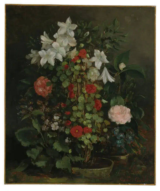 Nature morte aux fleurs - Gustave Courbet image 1 copie de tableau peinte à la main