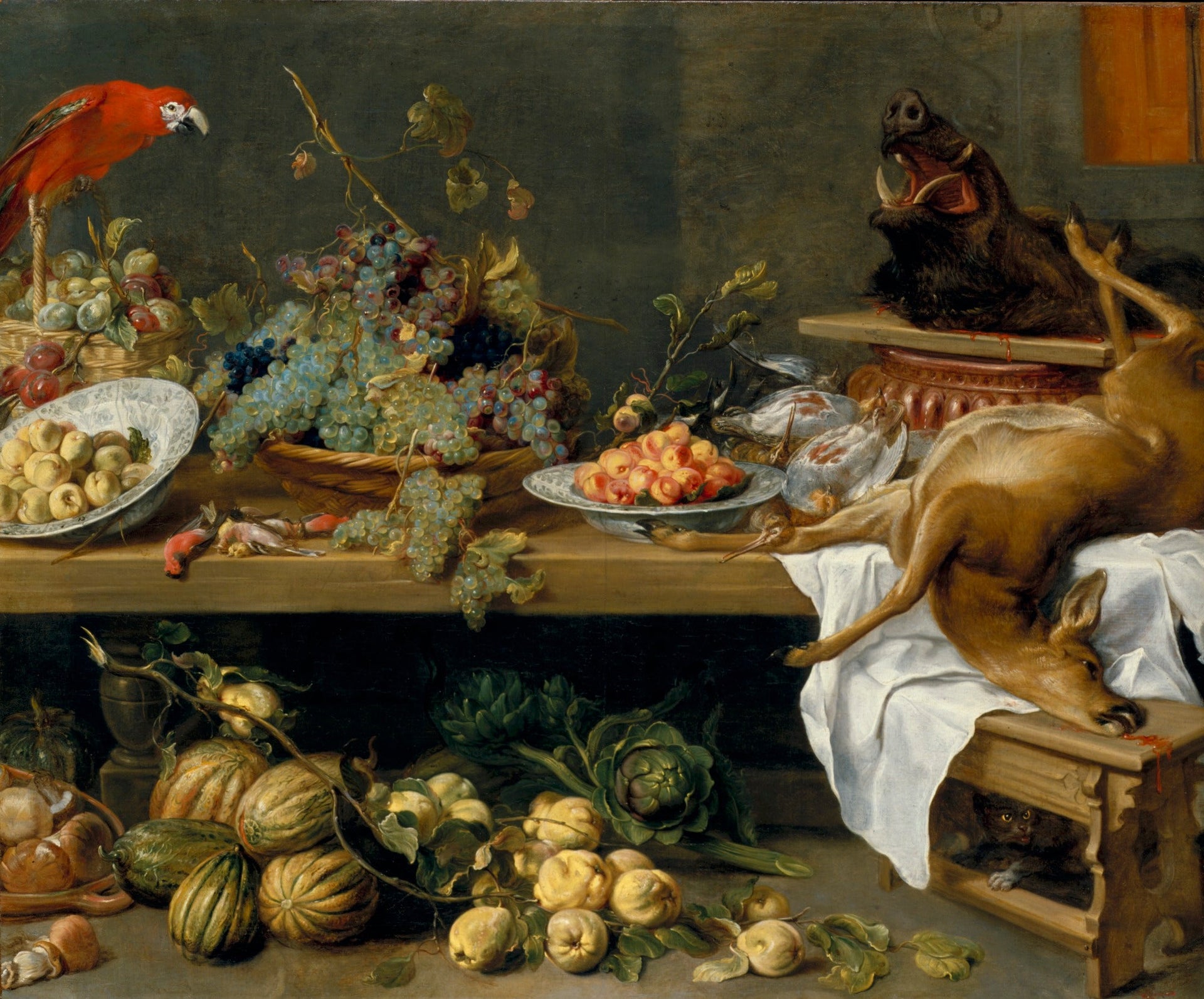 Nature morte aux fruits, légumes et gibier mort - Frans Snyders image 1 copie de tableau peinte à la main
