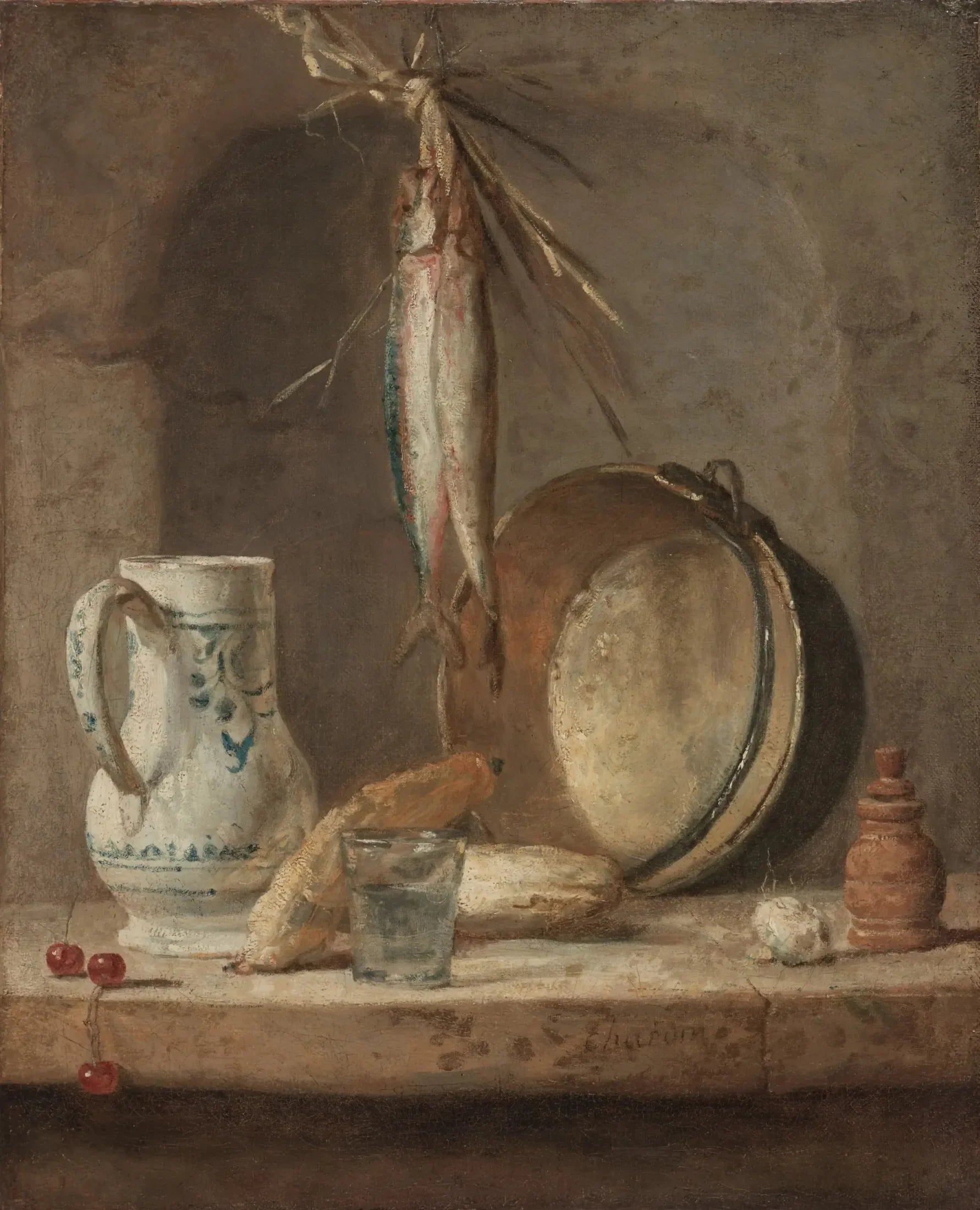 Nature morte aux harengs - Jean Siméon Chardin image 1 reproduction artisanale de tableau