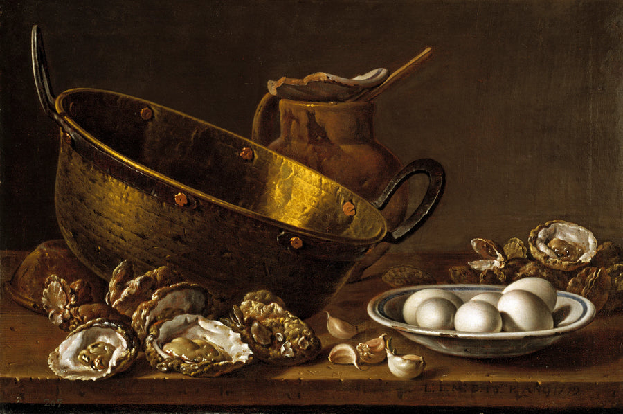 Nature morte aux huîtres et œufs - Luis Eugenio Meléndez
